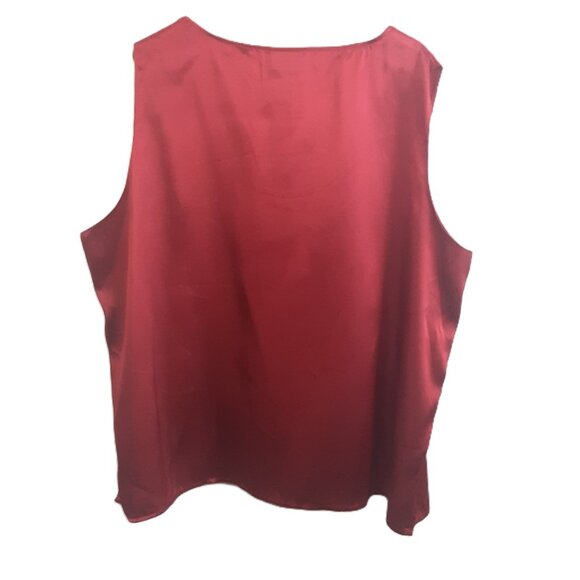 Notations Womans Top 3XL Sleeveless Cranberry Color Scoop Neck Holiday Party - Picture 3 of 8